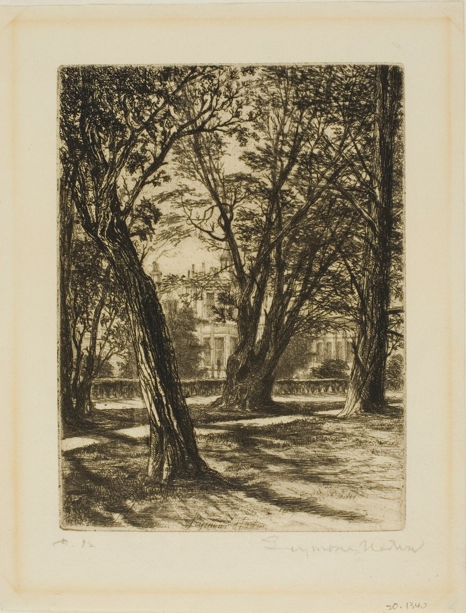 Jardins de Kensington, No. I (petite planche) - Francis Seymour Haden