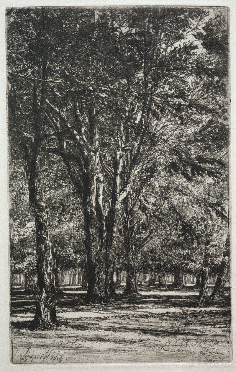 Jardins de Kensington La Grande Plaque, 1860 - Francis Seymour Haden