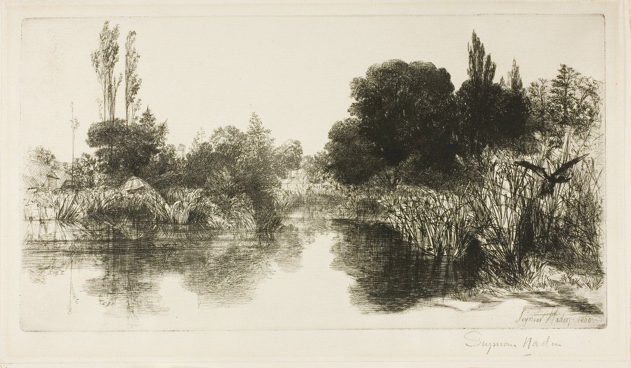 Étang de Shere Mill, n° II (grande planche) - Francis Seymour Haden