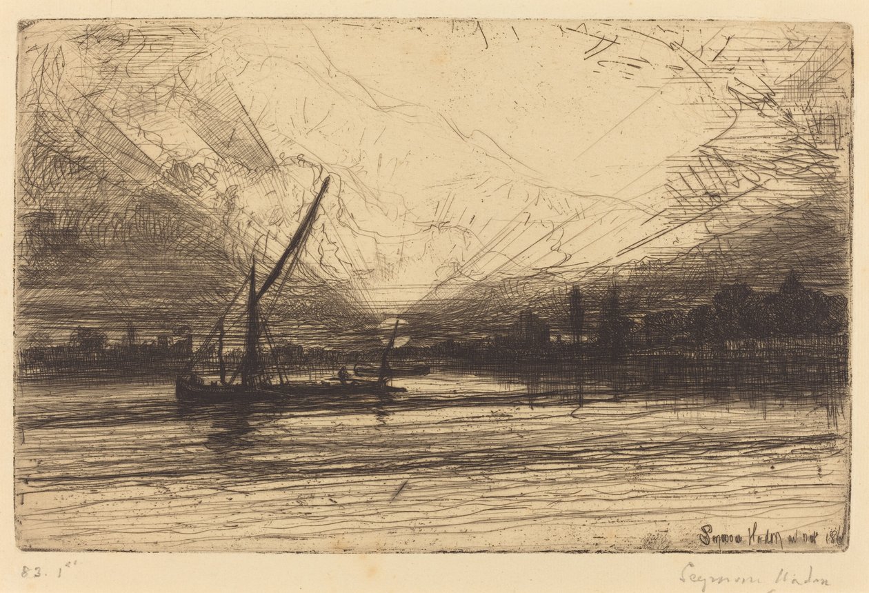 Coucher de soleil sur la Tamise - Francis Seymour Haden