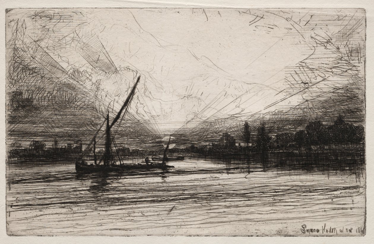 Coucher de soleil sur la Tamise, 1862 - Francis Seymour Haden