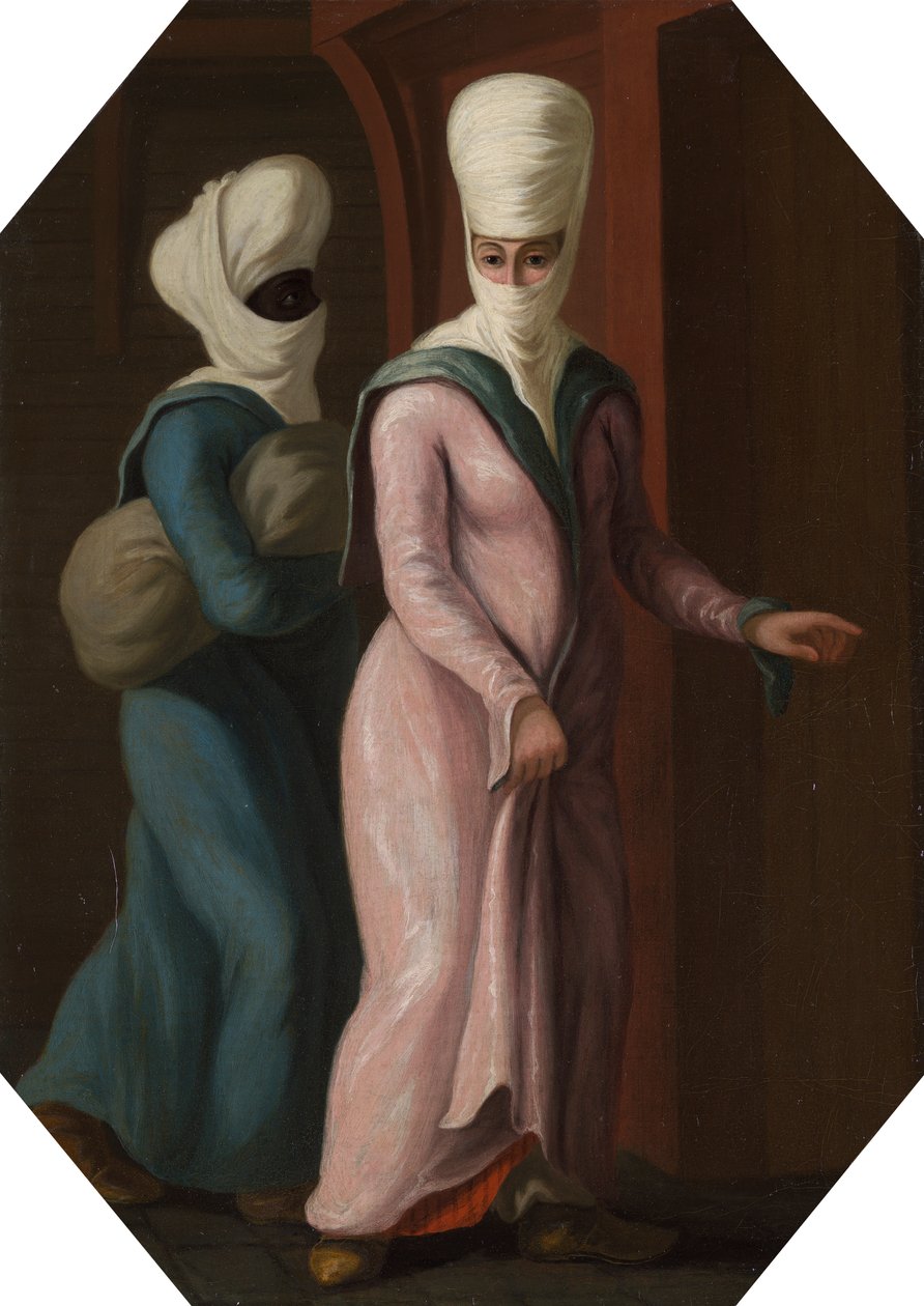 Une Dame Turque Allant avec son Esclave au Bain - Francis Smith