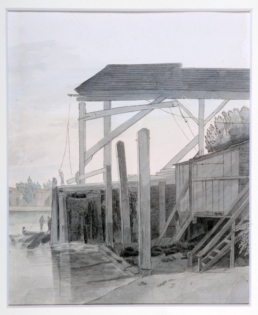 Un quai, vers 1800 - Francis Towne