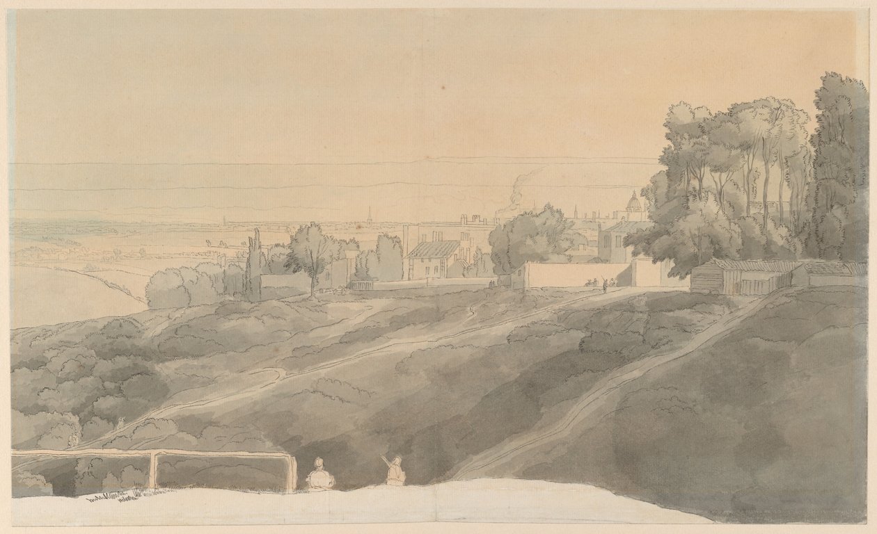 Hampstead Heath, lumière du soir - Francis Towne