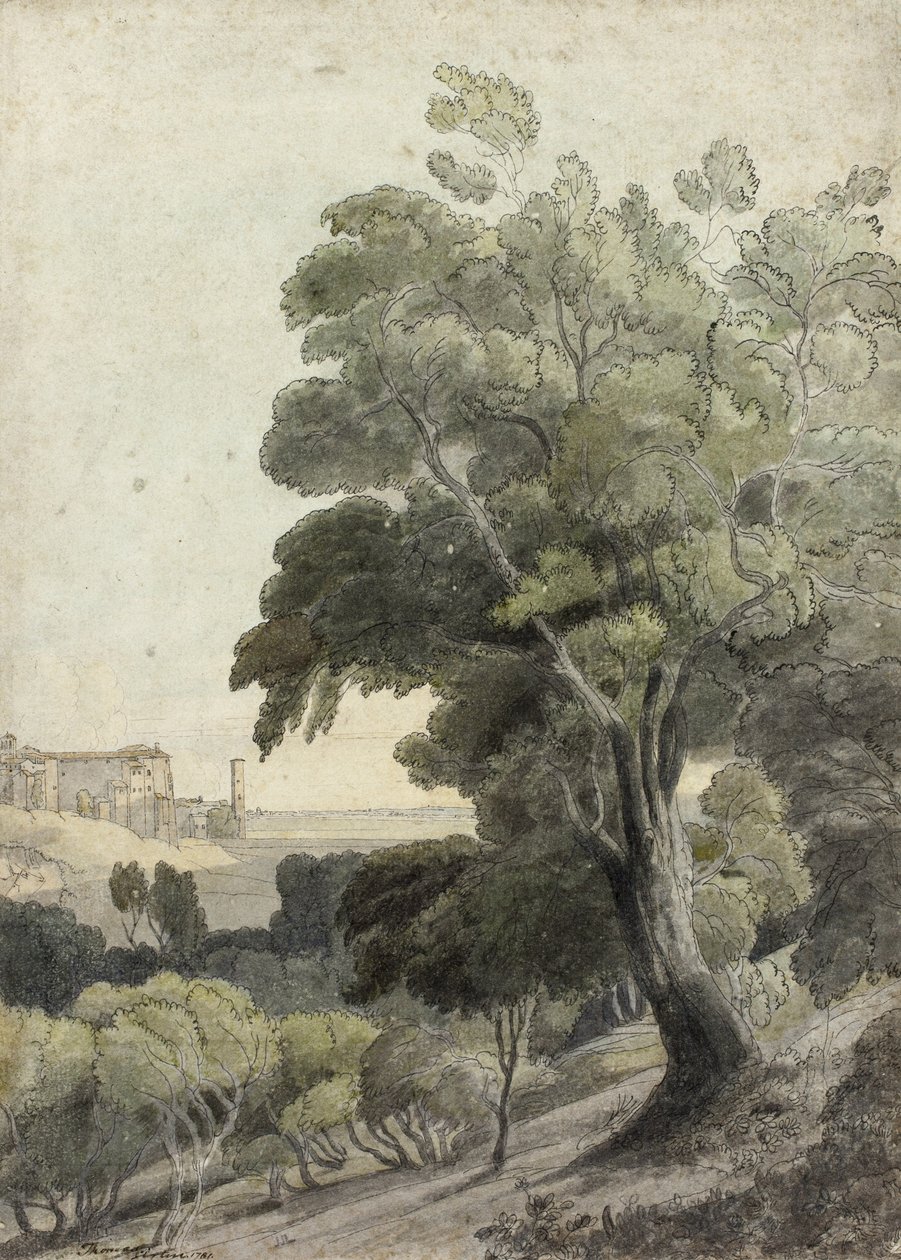 Tivoli, montrant Rome au loin, c.1781 - Francis Towne
