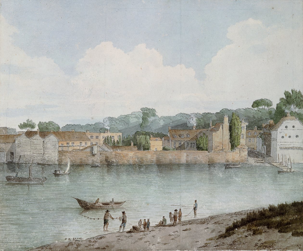 Vauxhall Stairs, depuis Millbank, 1797 - Francis Towne