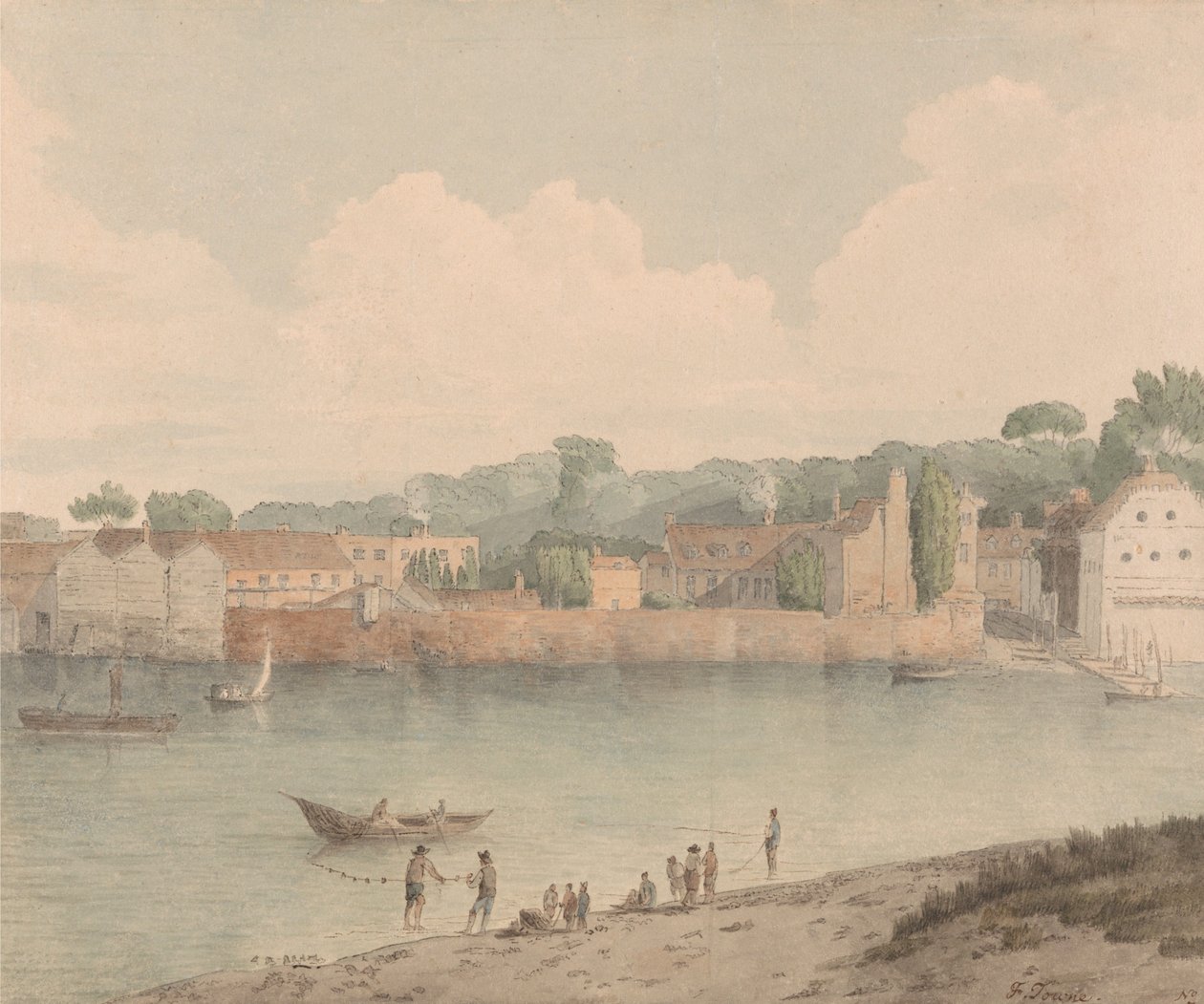 Vauxhall Stairs, depuis Millbank, 5 juillet 1797 - Francis Towne