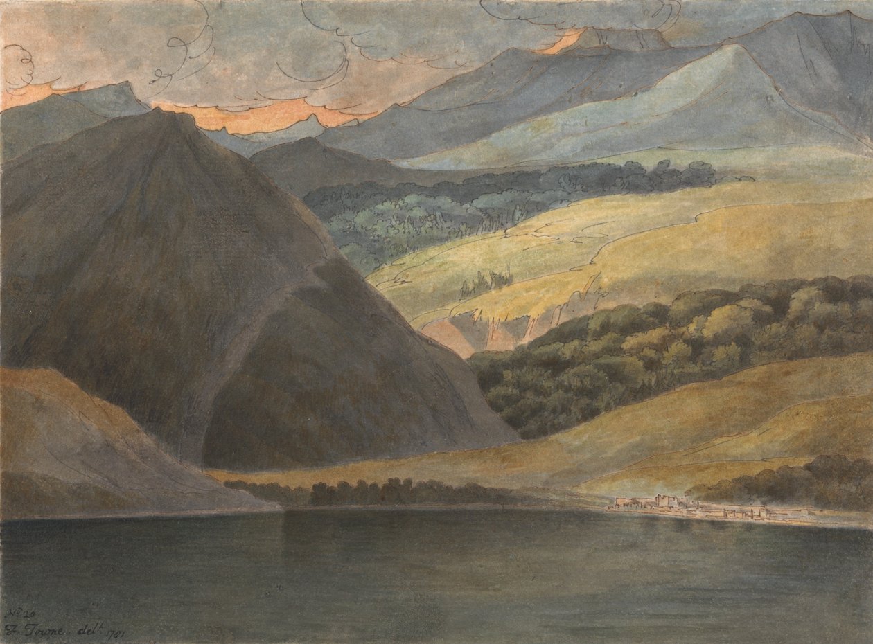 Vue sur le lac Majeur en soirée - Francis Towne