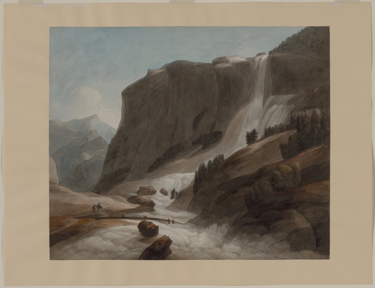 Cascade entre Chiavenna et le mont Splügen, 1784 - Francis Towne