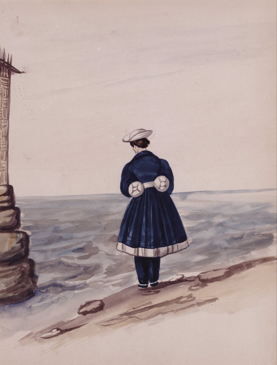 Dame se baignant à Chorrillos - Francisco Fierro