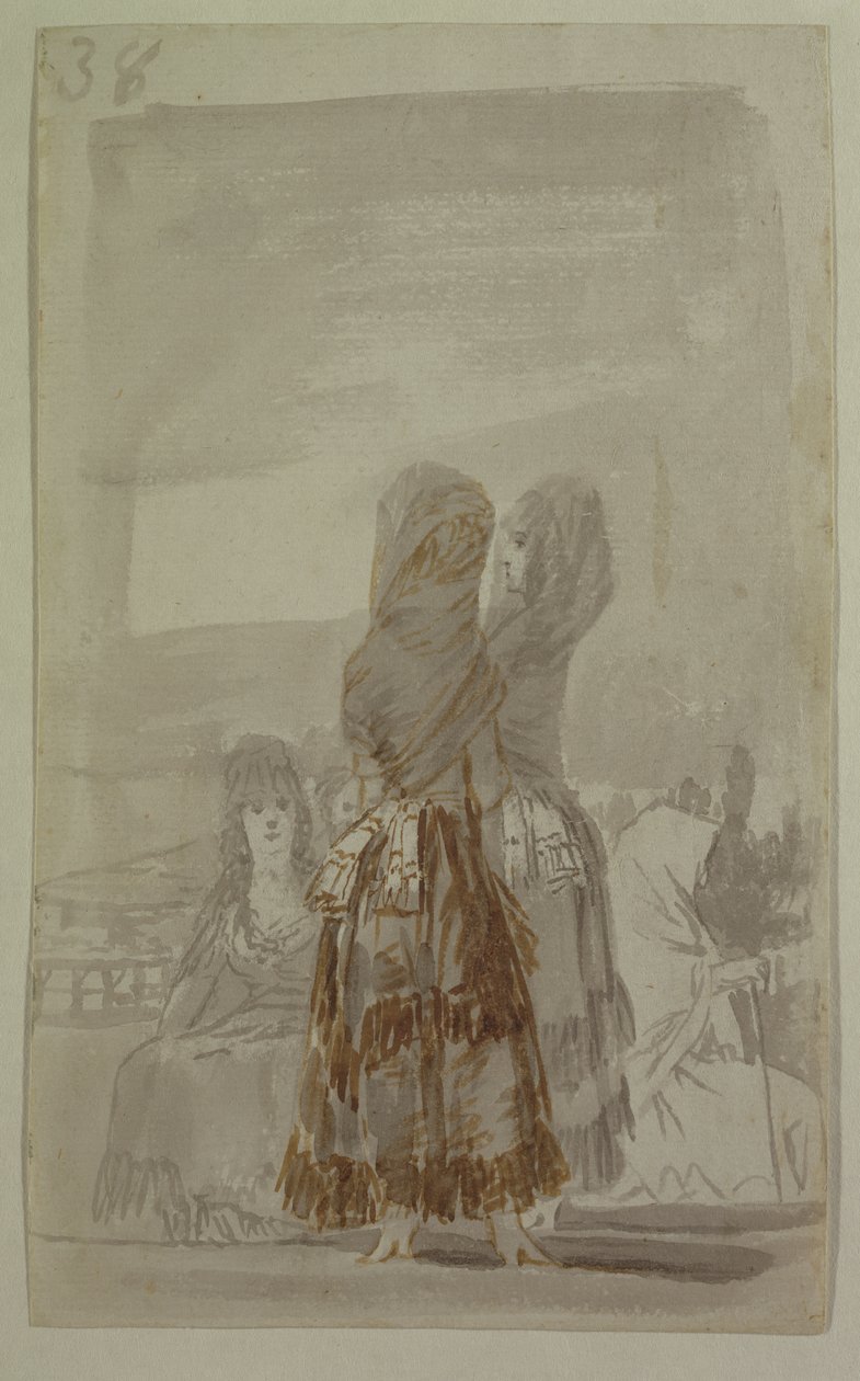 Majas défilant sur le paseo - Francisco de Goya
