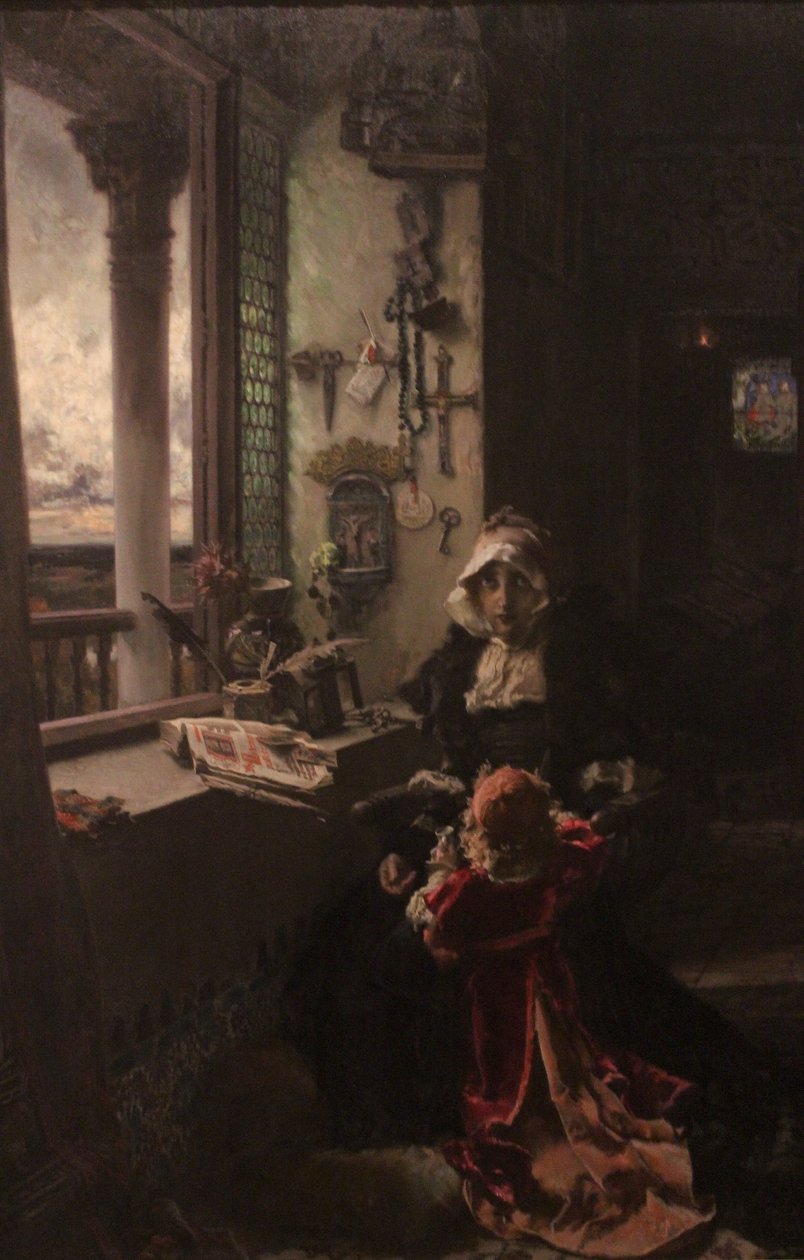 La reine doña Juana la Loca, recluse à Tordesillas avec sa fille, l
