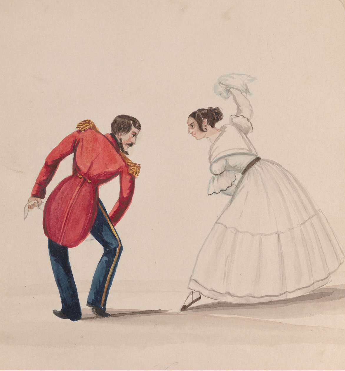 Un homme et une femme péruviens dansant la Zamacueca, d