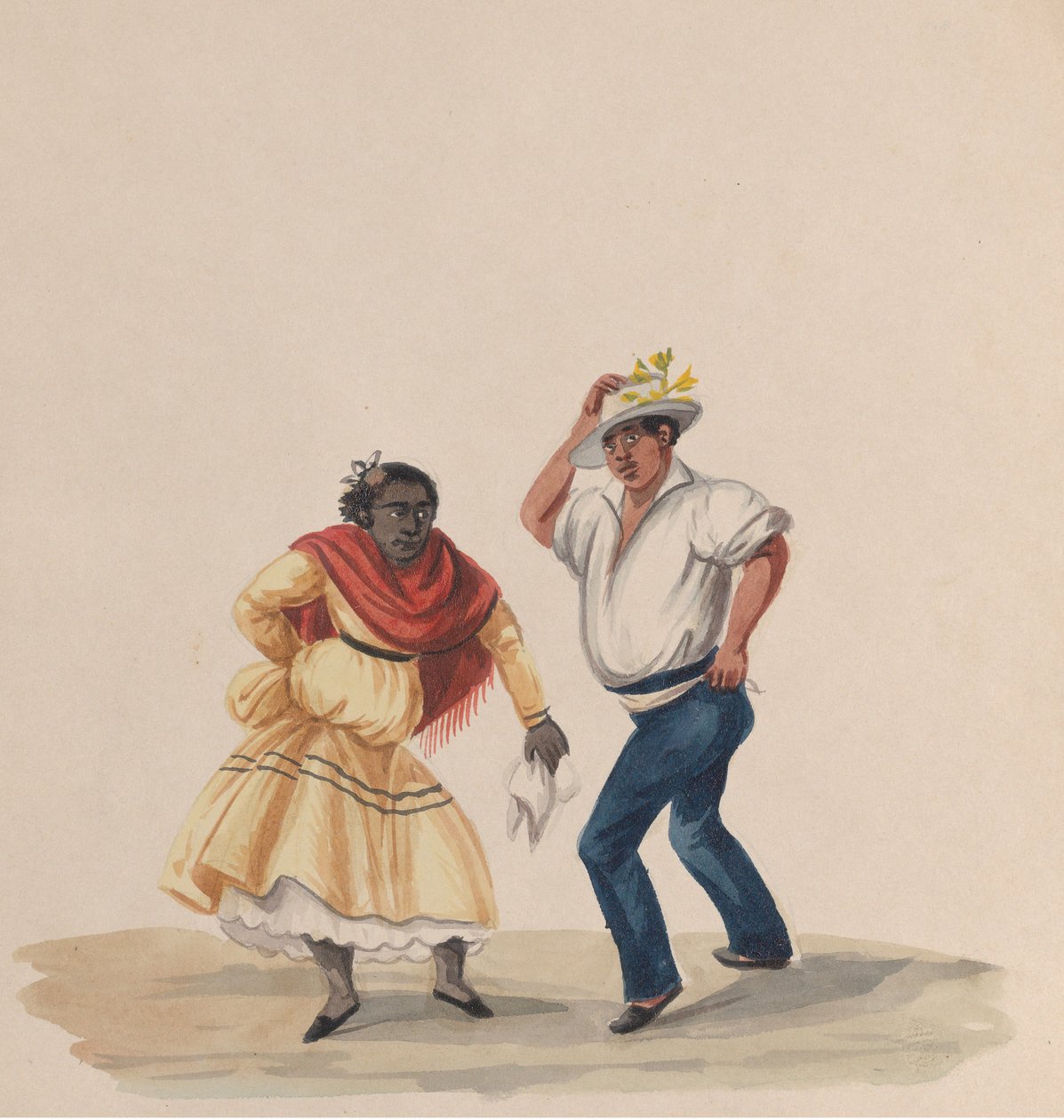 Un homme et une femme dansant, d