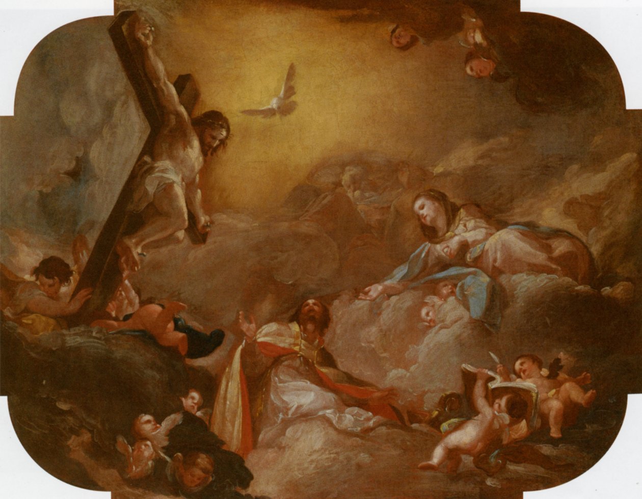 Saint Augustin et la Vierge adorant le Christ crucifié - Francisco Bayeu y Subias