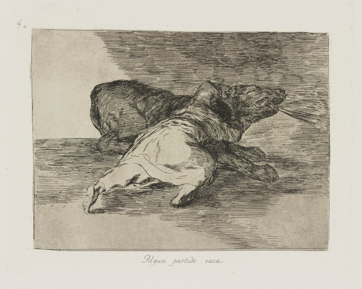 Il en tire quelque chose, pl. 40 de la série Les Désastres de la guerre - Francisco de Goya