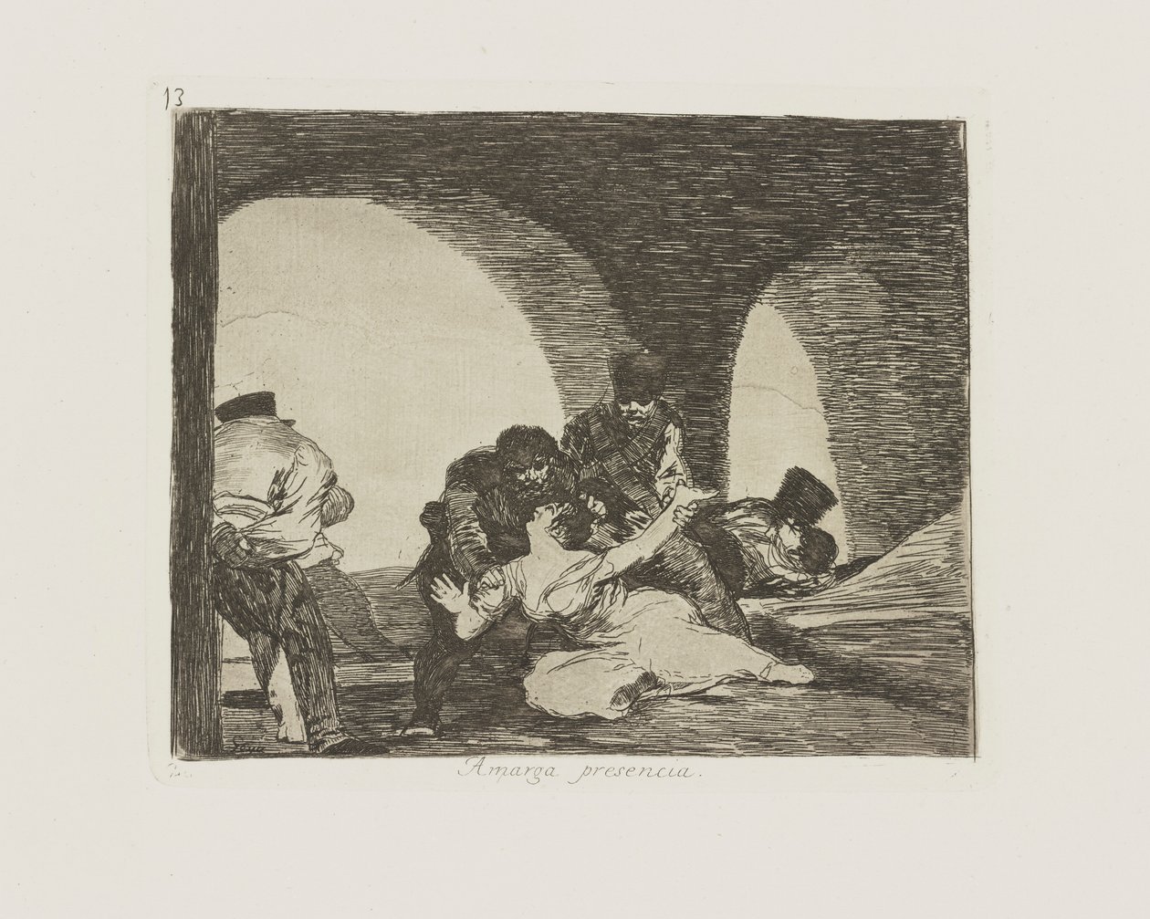 Amarga presencia. (Bitter To Be Present.), pl. 13 de la série Los desastres de la guerra (Les Désastres de la guerre) - Francisco de Goya