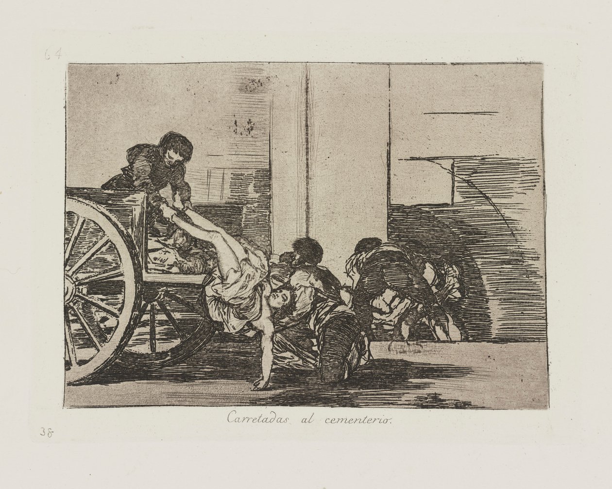 Carretadas al cementerio, pl. 64 de la série Los desastres de la guerra - Francisco de Goya