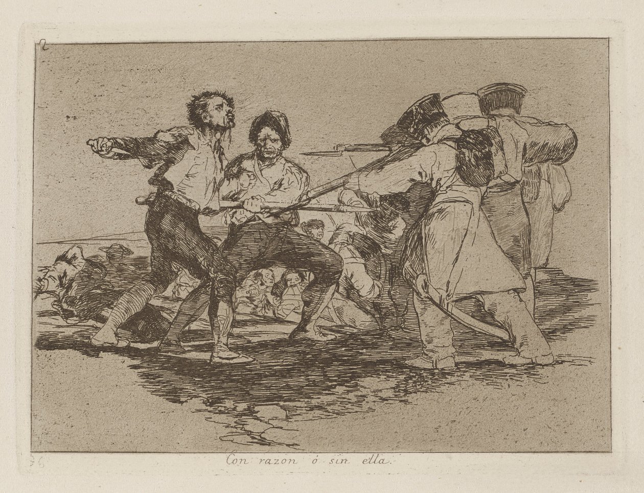 Con razón ? sin ella, pl. 2 de la série Los desastres de la guerra - Francisco de Goya