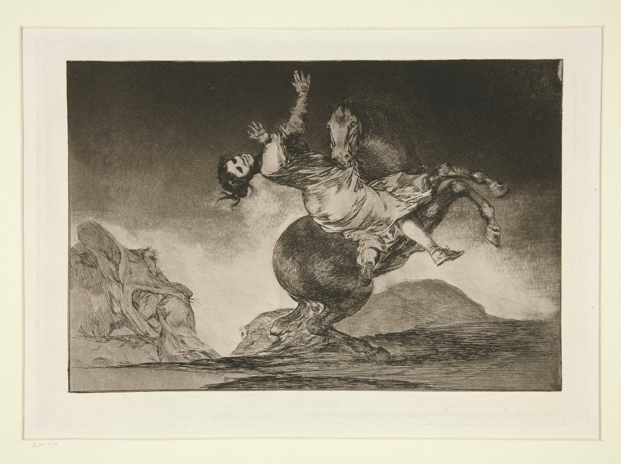 El caballo raptor, pl. 10 de la série Los proverbios - Francisco de Goya