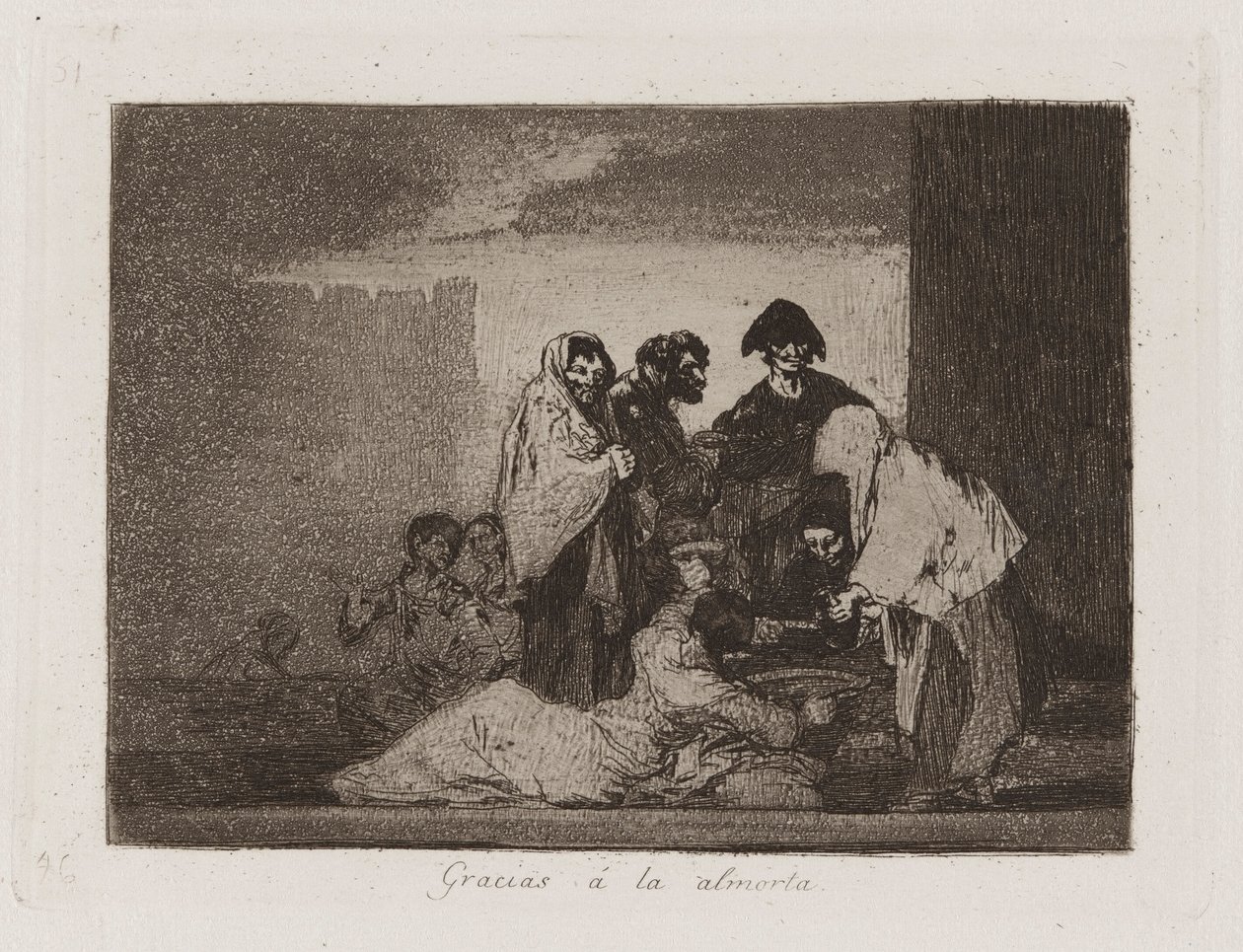 Gracias à la almorta (Merci au millet), Planche 51 de Los desastres de la guerra (Les désastres de la guerre) - Francisco de Goya