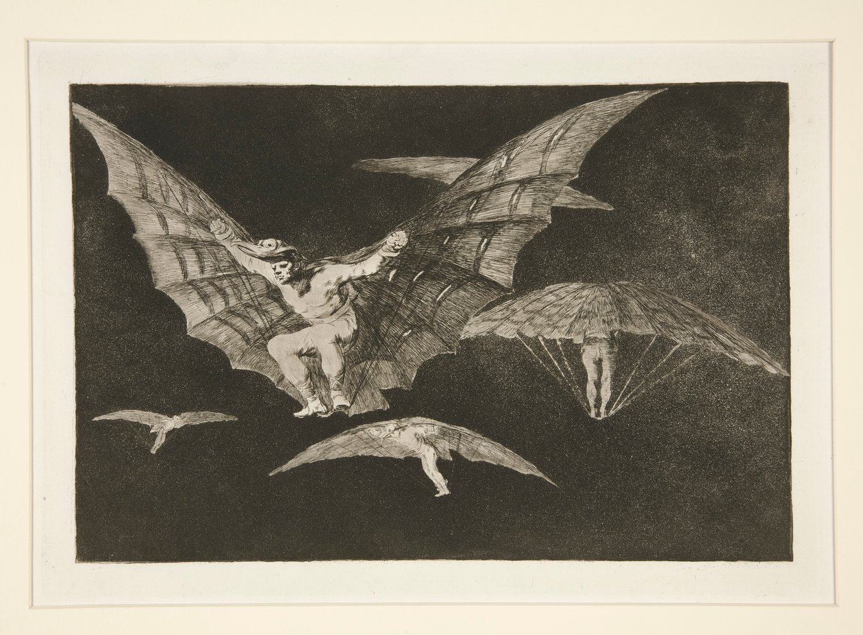 Modo de volar, pl. 13 de la série Los proverbios - Francisco de Goya