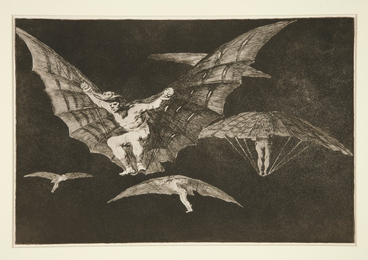 Modo de volar (Une manière de voler), pl. 13 de la série Los proverbios - Francisco de Goya