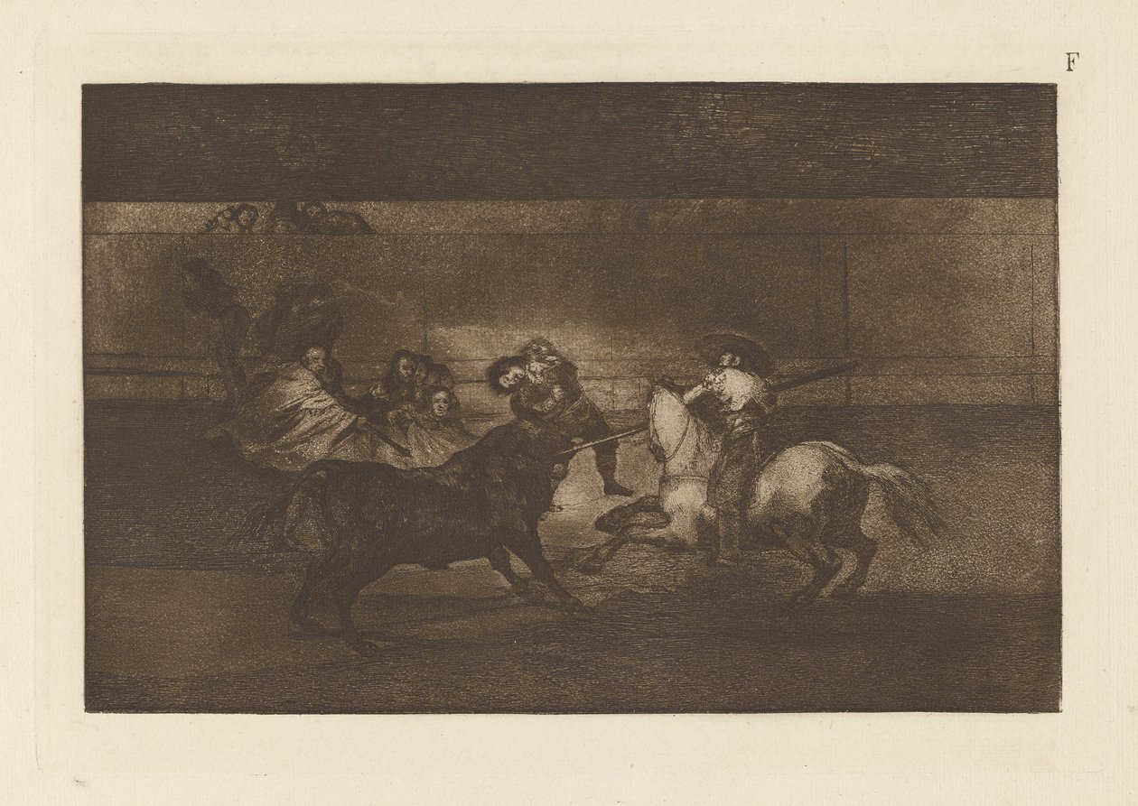 Mort de Pepe Illo, 3ème composition, Planche F de La tauromachie (troisième édition) - Francisco de Goya
