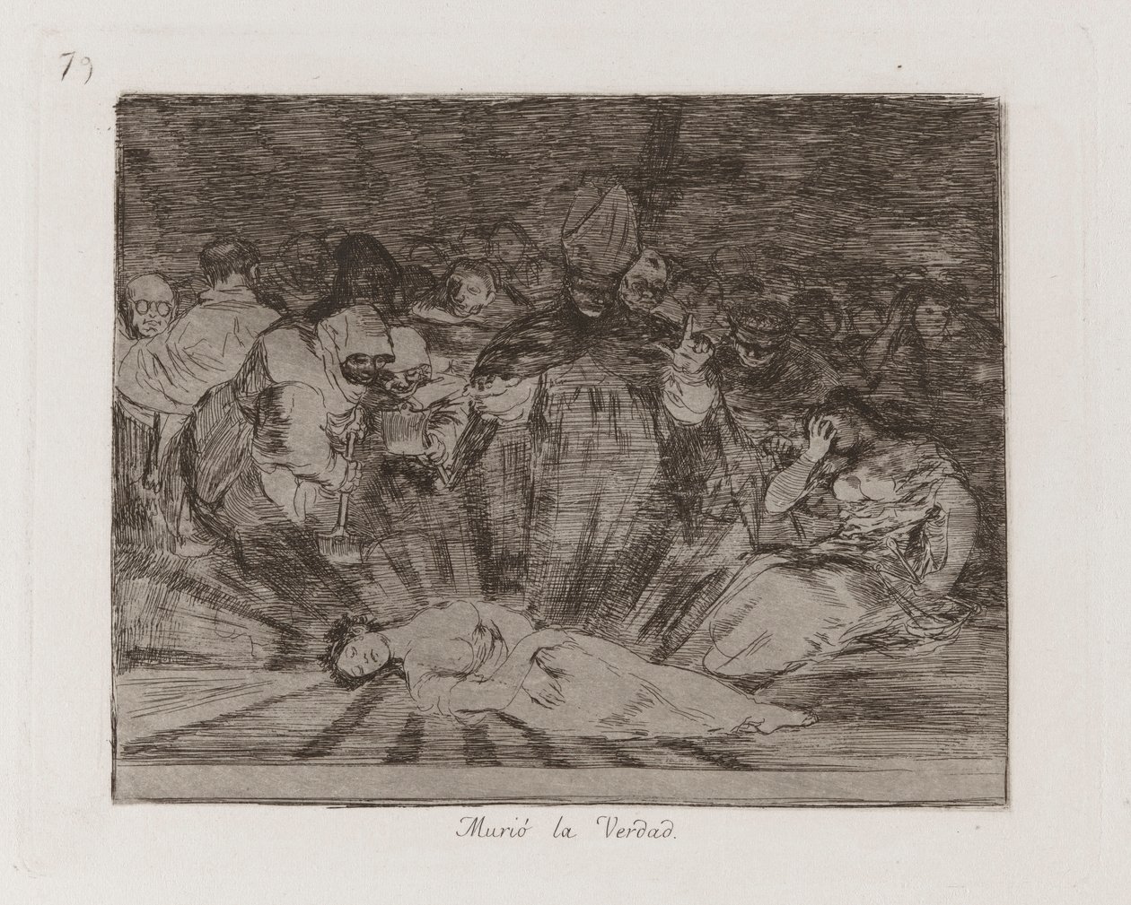 La vérité est morte, Planche 79 de Les désastres de la guerre - Francisco de Goya