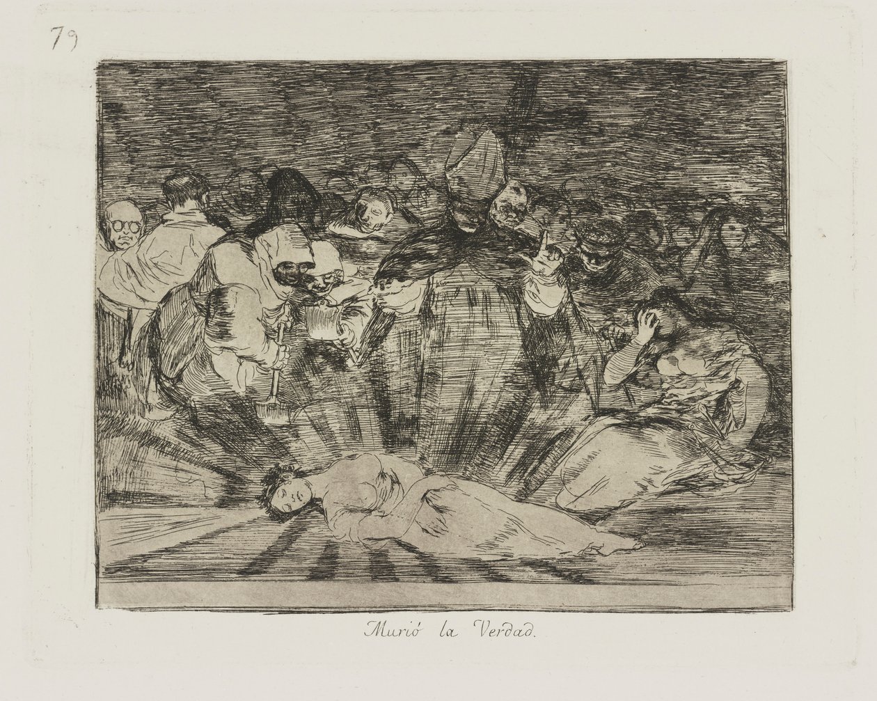 La vérité est morte, pl. 79 de la série Les désastres de la guerre - Francisco de Goya
