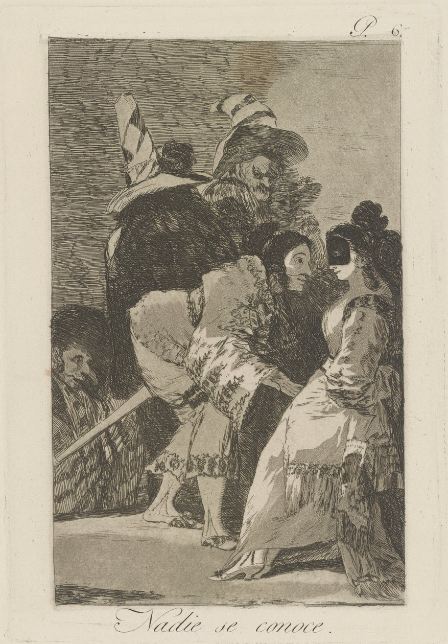 Nadie se conoce, pl. 6 de la série Los caprichos - Francisco de Goya