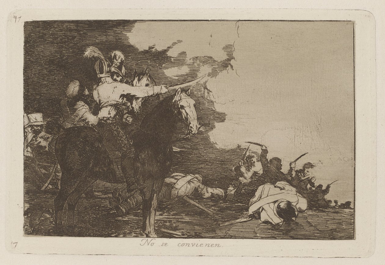 No se convienen, Planche 17 de Los desastres de la guerra - Francisco de Goya