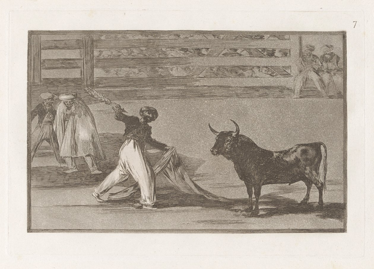 Origine des harpons ou banderilles, Planche 7 de La tauromachie - Francisco de Goya