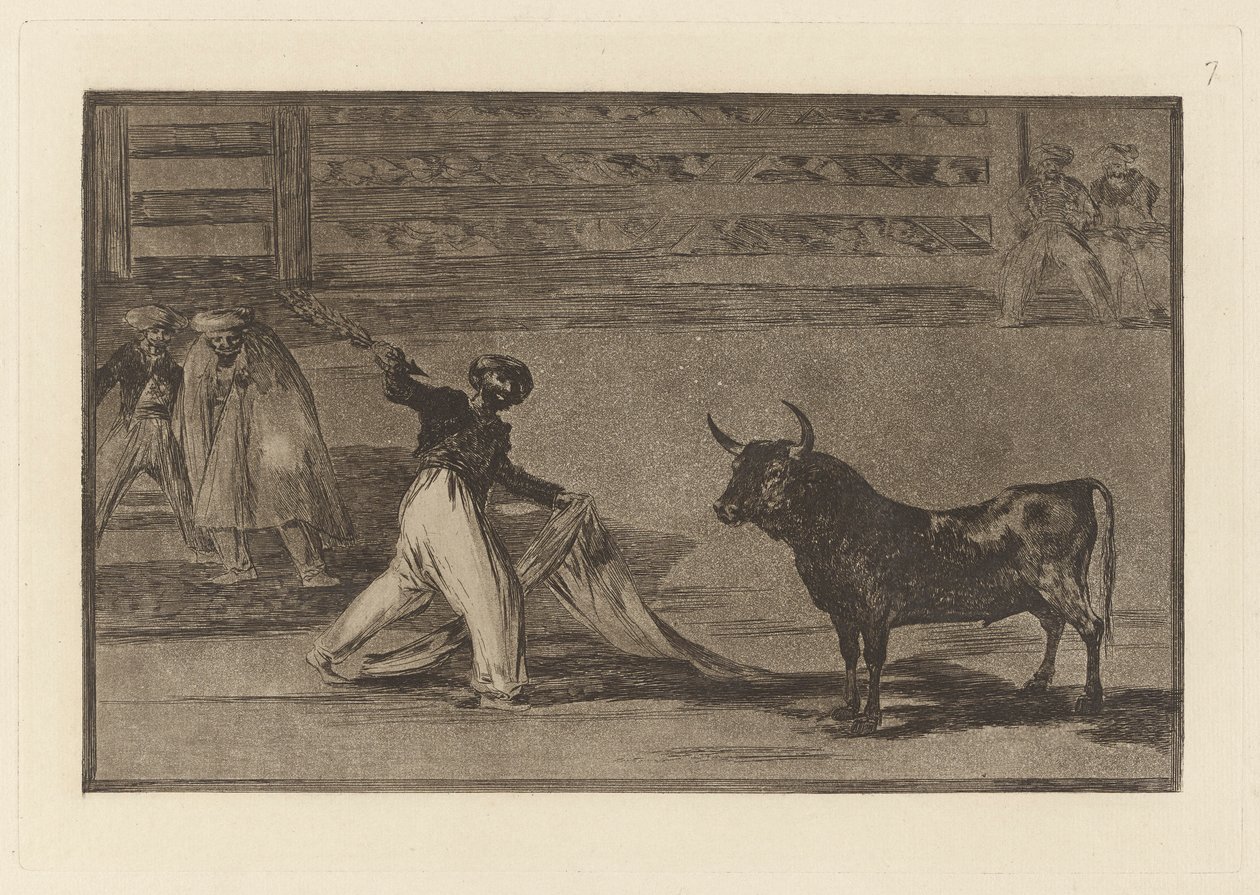 Origine des harpons ou banderilles, Planche 7 de La tauromachie - Francisco de Goya