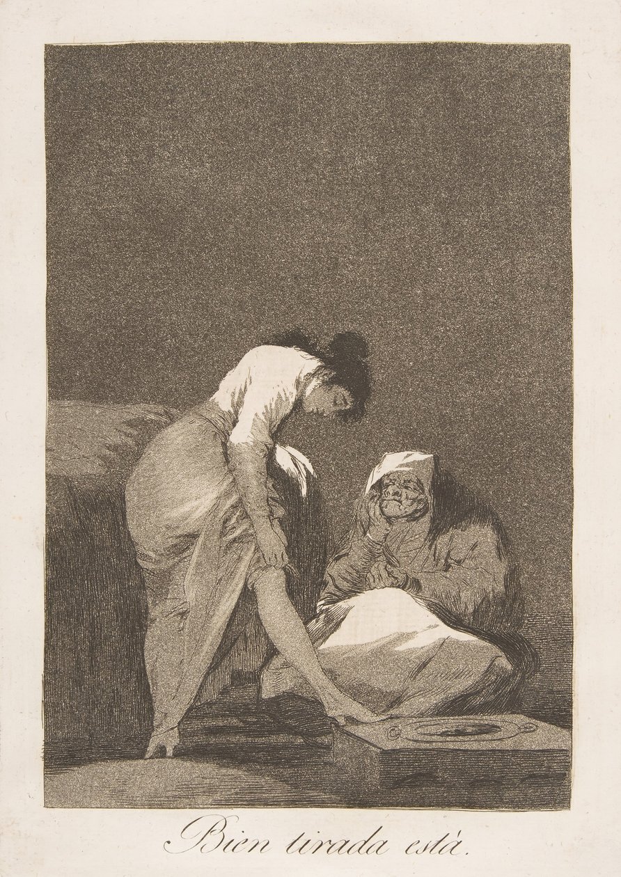 Planche 17 de Los Caprichos: Bien tirada está - Francisco de Goya