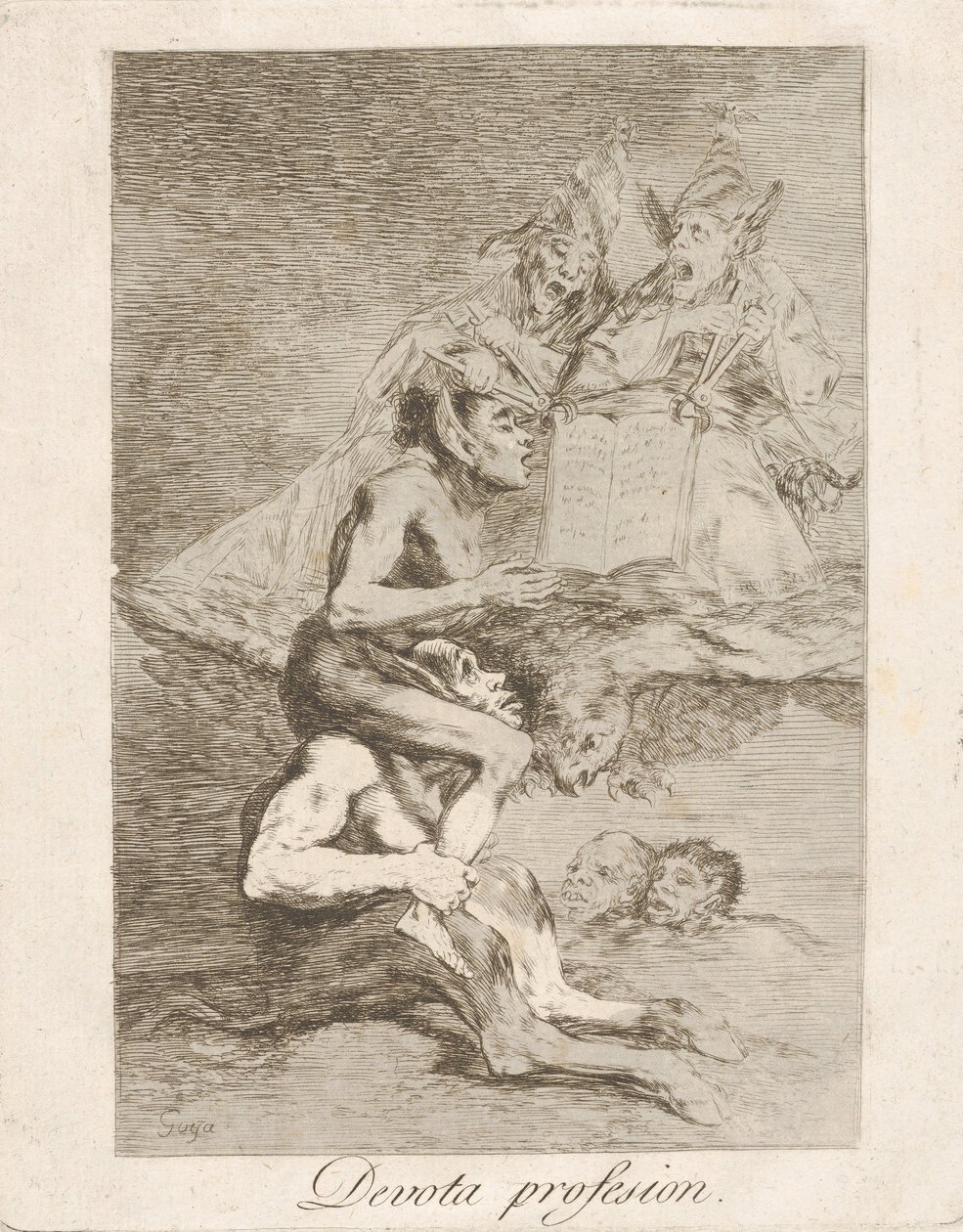 Planche 70 des Caprices : Profession dévote, 1799 - Francisco de Goya