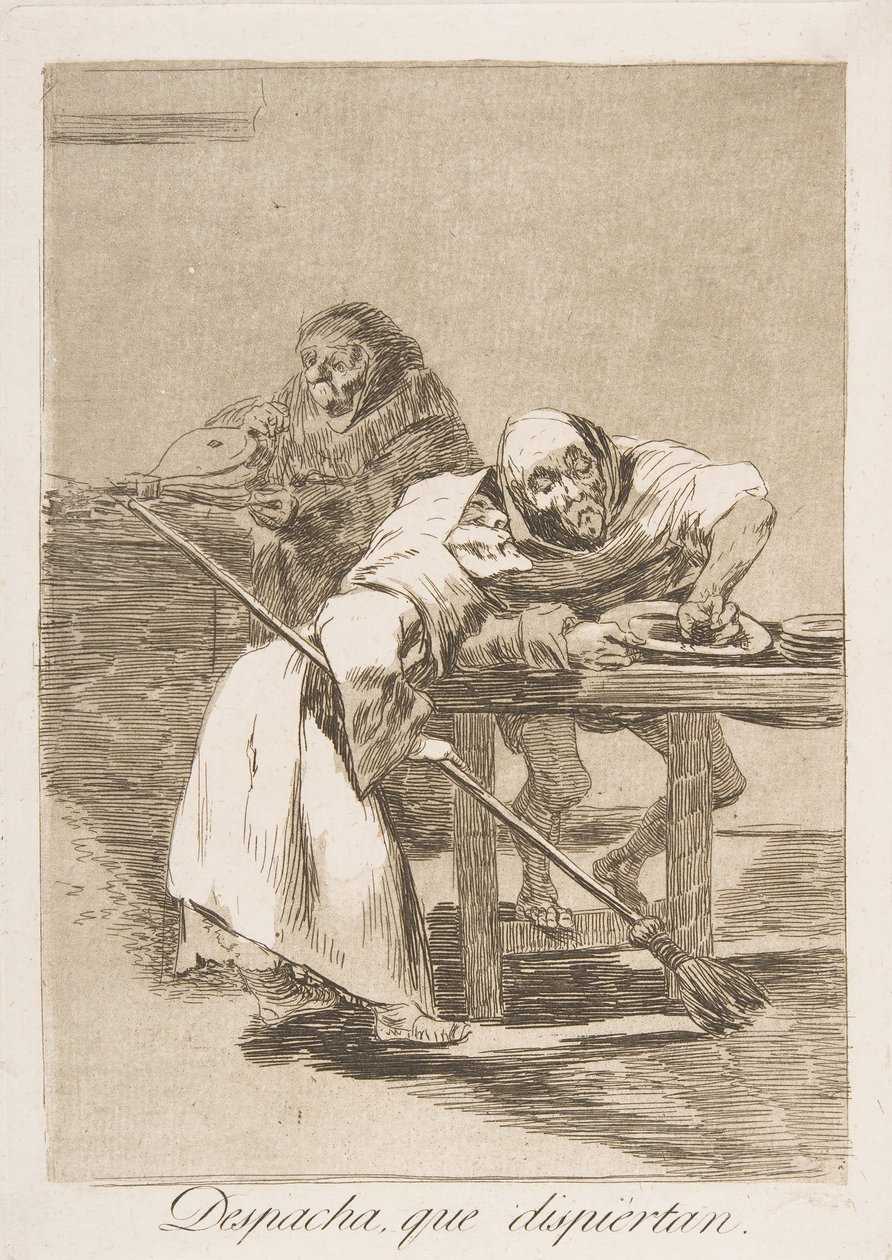 Planche 78 de Los Caprichos : Dépêche-toi, ils se réveillent, 1799 - Francisco de Goya
