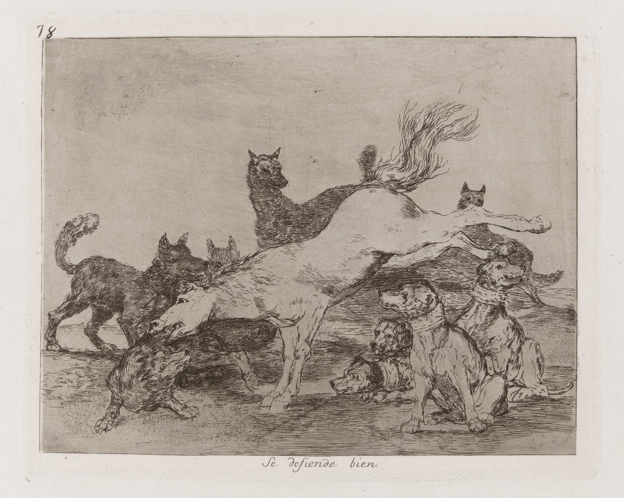 Il se défend bien, planche 78 de Los desastres de la guerra - Francisco de Goya
