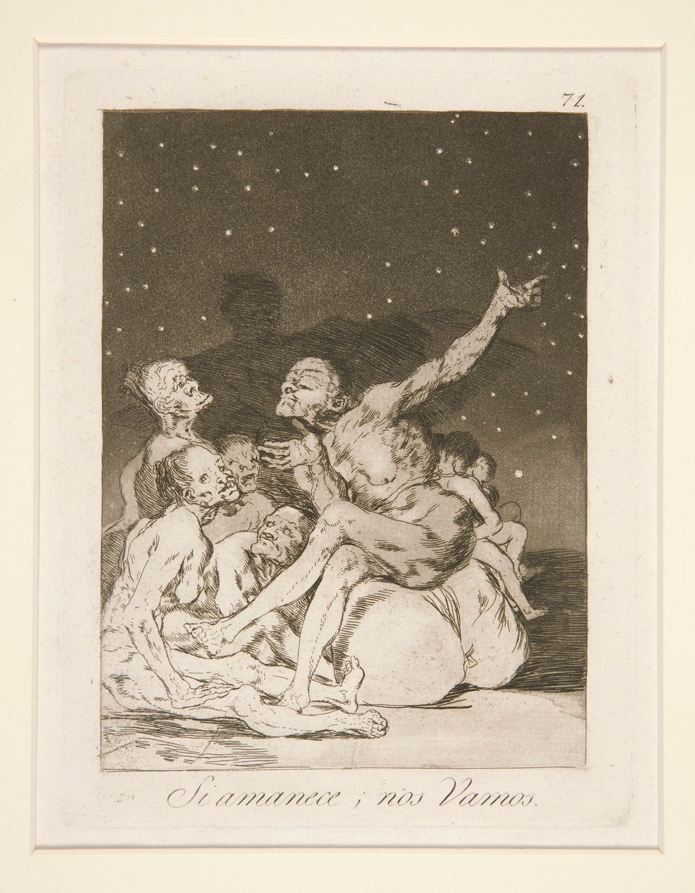 Si amanece, nos vamos (Quand le jour se lève, nous partirons), pl. 71 de la série Los caprichos - Francisco de Goya