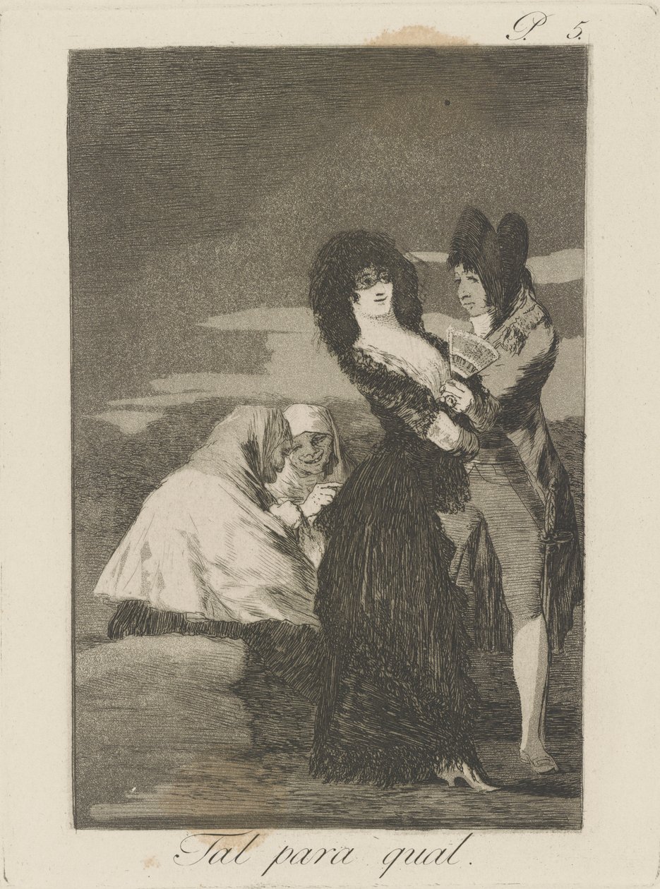 Tal para qual. (Deux de même), pl. 5 de la série Los caprichos - Francisco de Goya