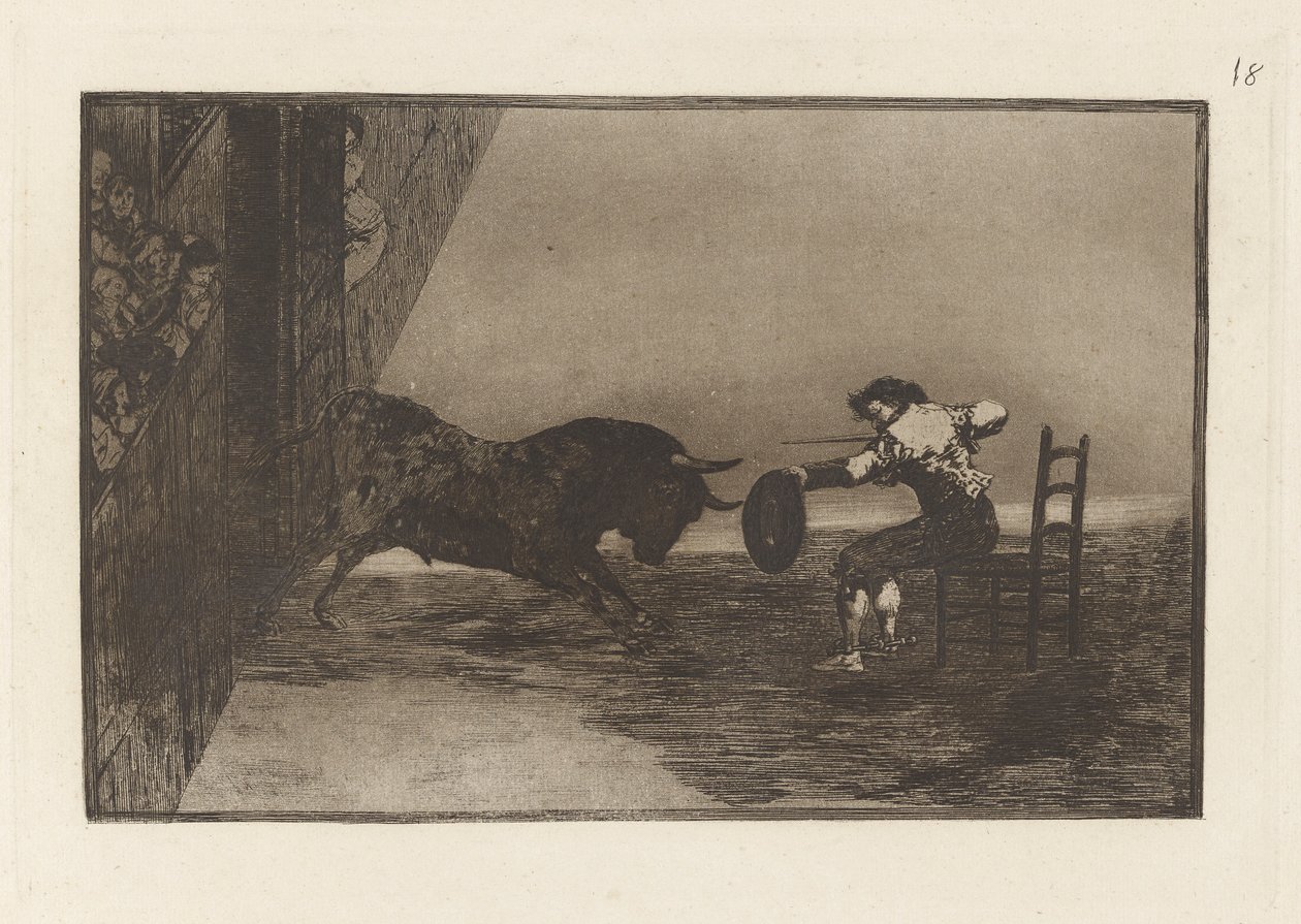 Temeridad de Martincho en la plaza de Zaragoza, Planche 18 de La tauromaquia - Francisco de Goya