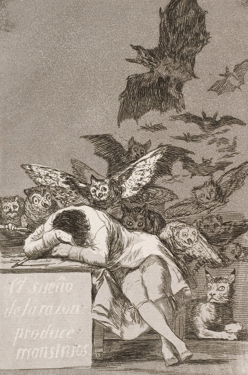 Le sommeil de la raison produit des monstres (No. 43), de Los Caprichos - Francisco de Goya