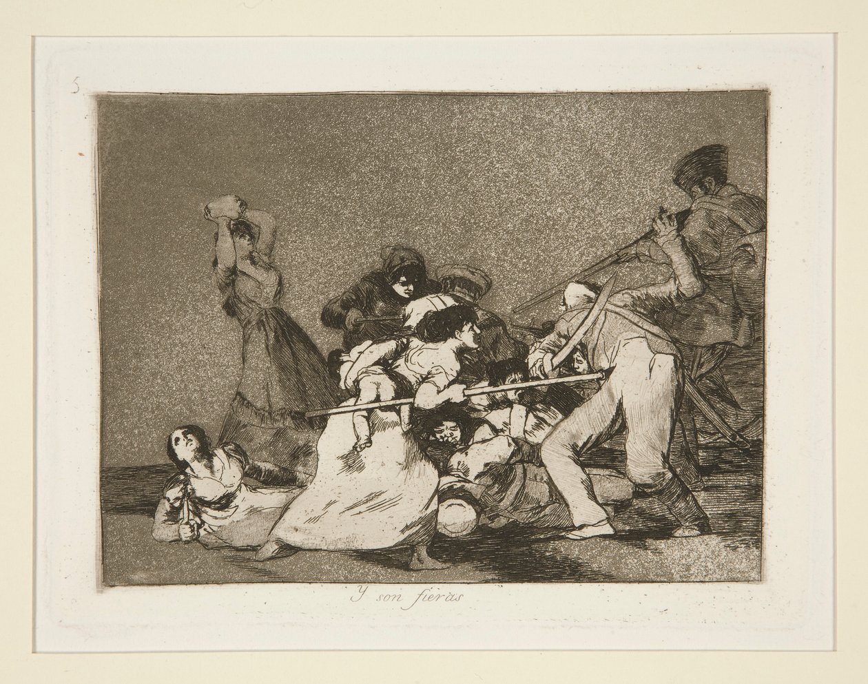 Et ils sont comme des bêtes sauvages, pl. 5 de Los desastres de la guerra - Francisco de Goya