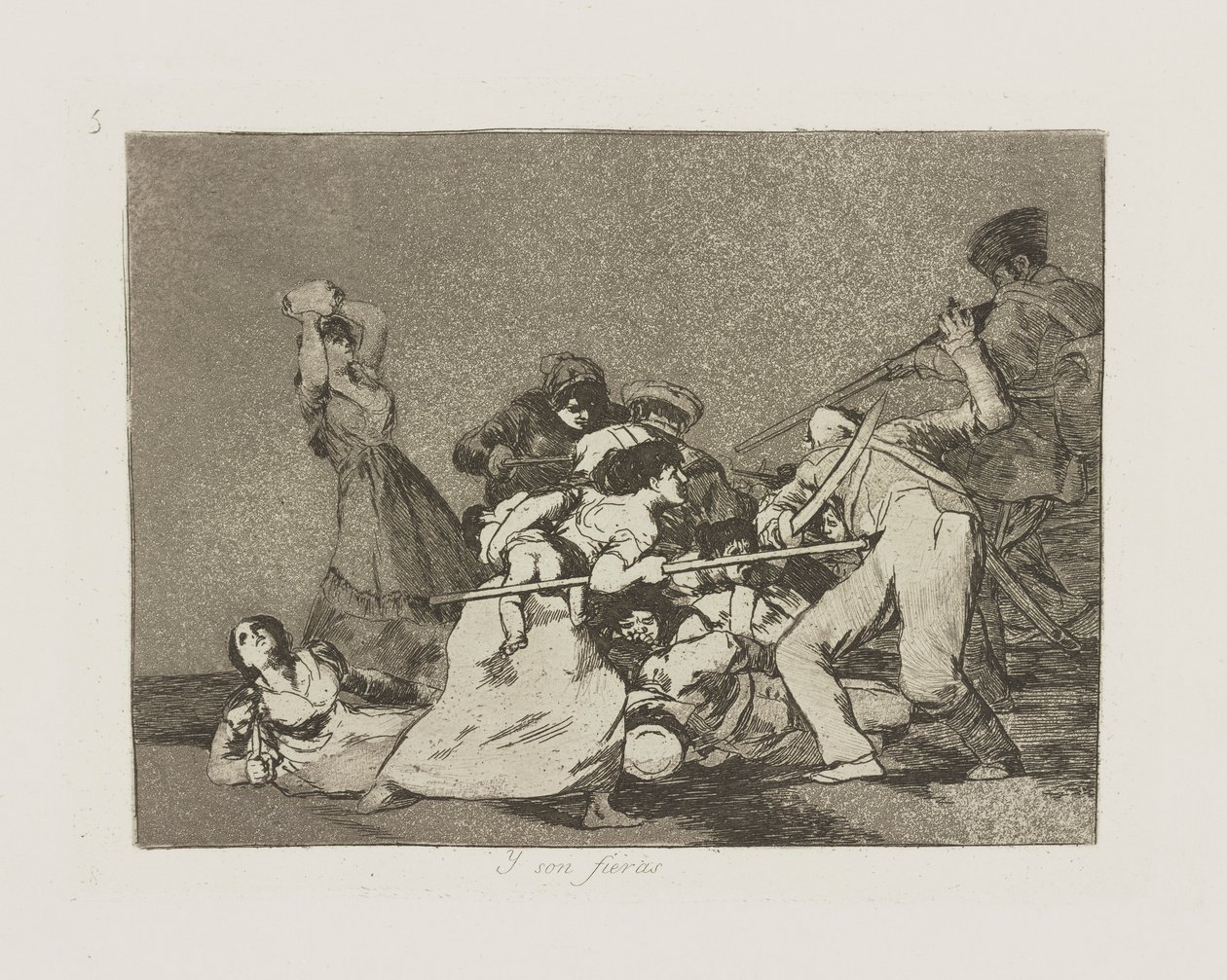 Y son fieras., pl. 5 de la série Los desastres de la guerra - Francisco de Goya