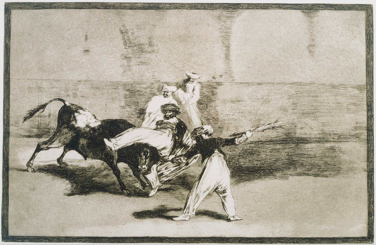 Un Maure attrapé par le taureau - Francisco de Goya