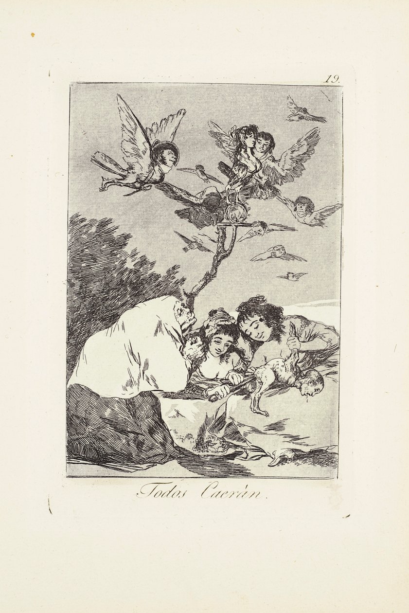 Tous tomberont (Todos Caeràn) Planche 19 de : Los Caprichos - Francisco Jose de Goya y Lucientes