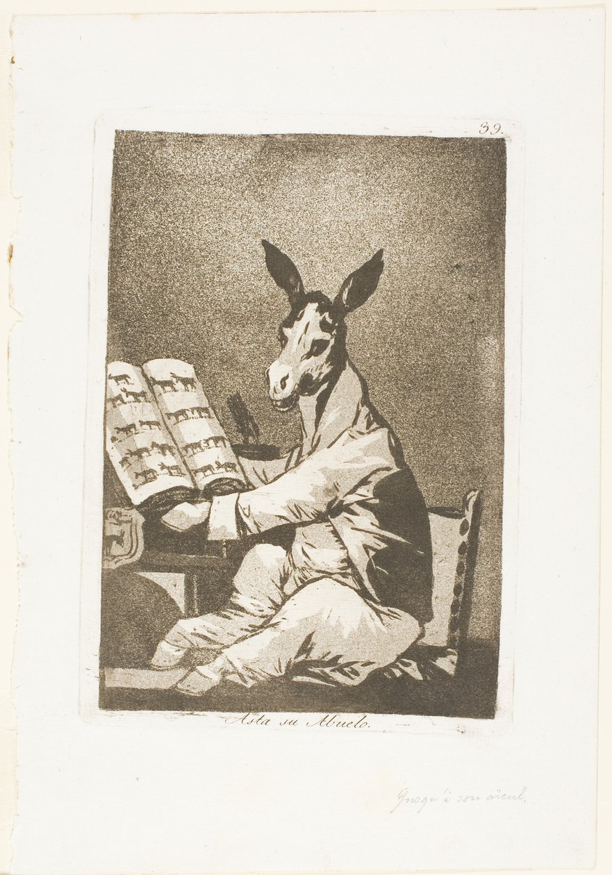 Et ainsi était son grand-père, planche 39 de Los Caprichos - Francisco Jose de Goya y Lucientes