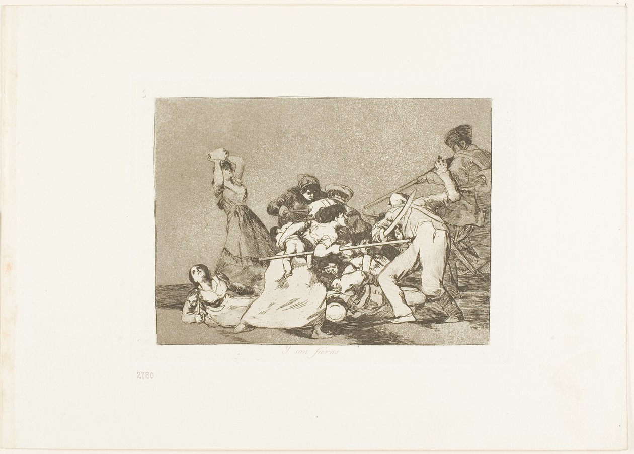 Et ils sont comme des bêtes sauvages, planche cinq de Les désastres de la guerre - Francisco Jose de Goya y Lucientes