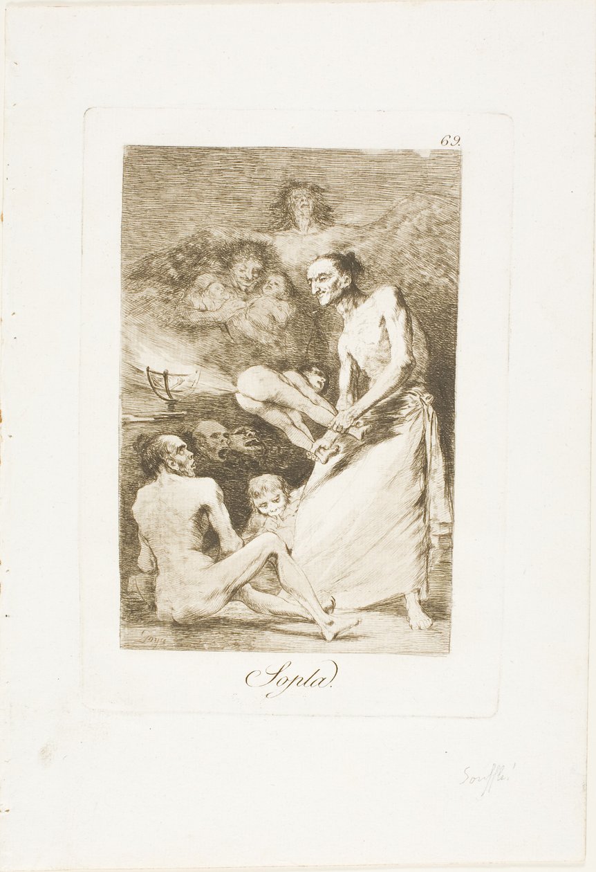 Souffle, planche 69 de Los Caprichos - Francisco Jose de Goya y Lucientes