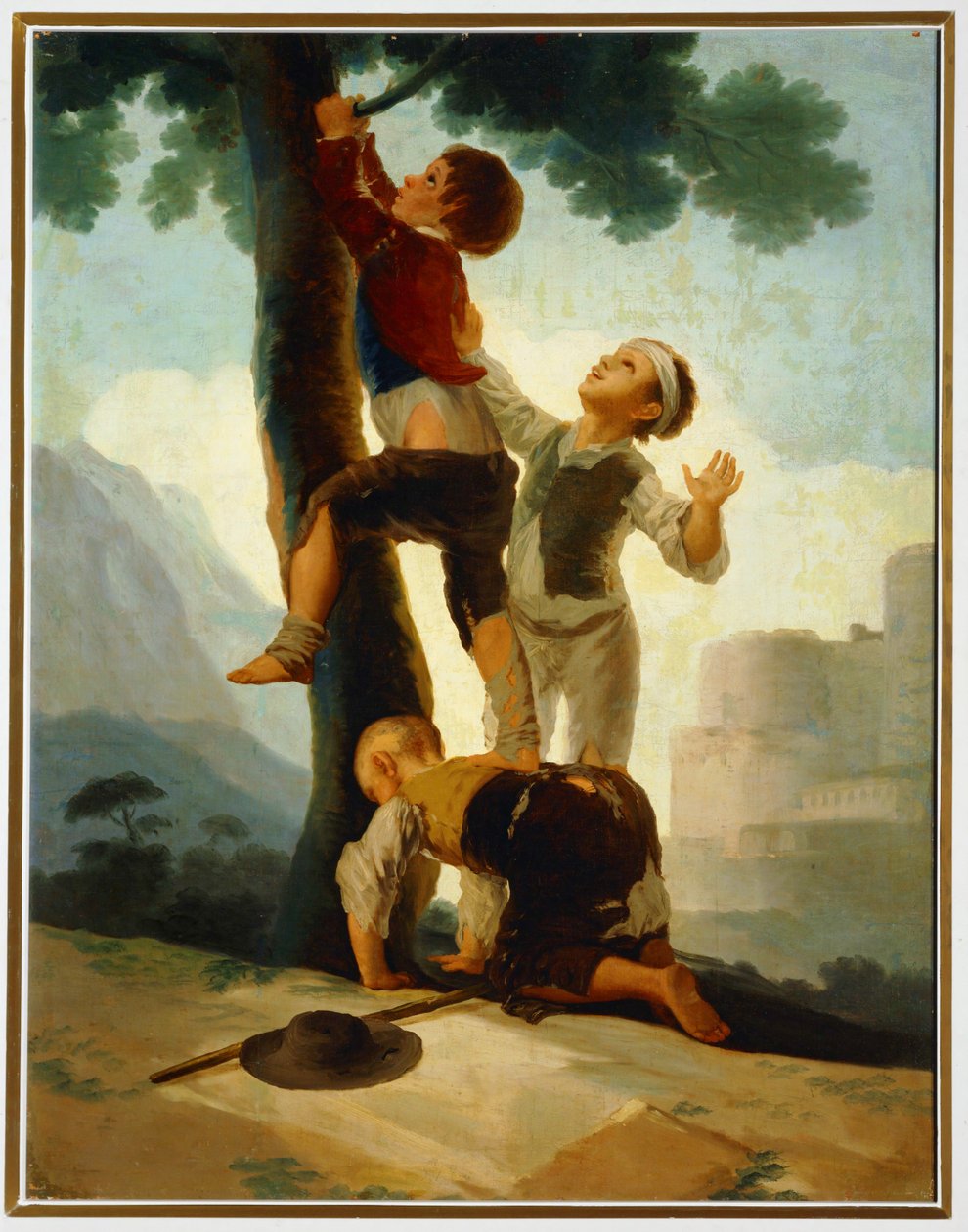 Garçons grimpant à un arbre ... (peinture sur toile) - Francisco Jose de Goya y Lucientes